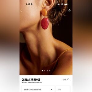 Pink & Orange Drop Earrings Sezane Carla Earrings